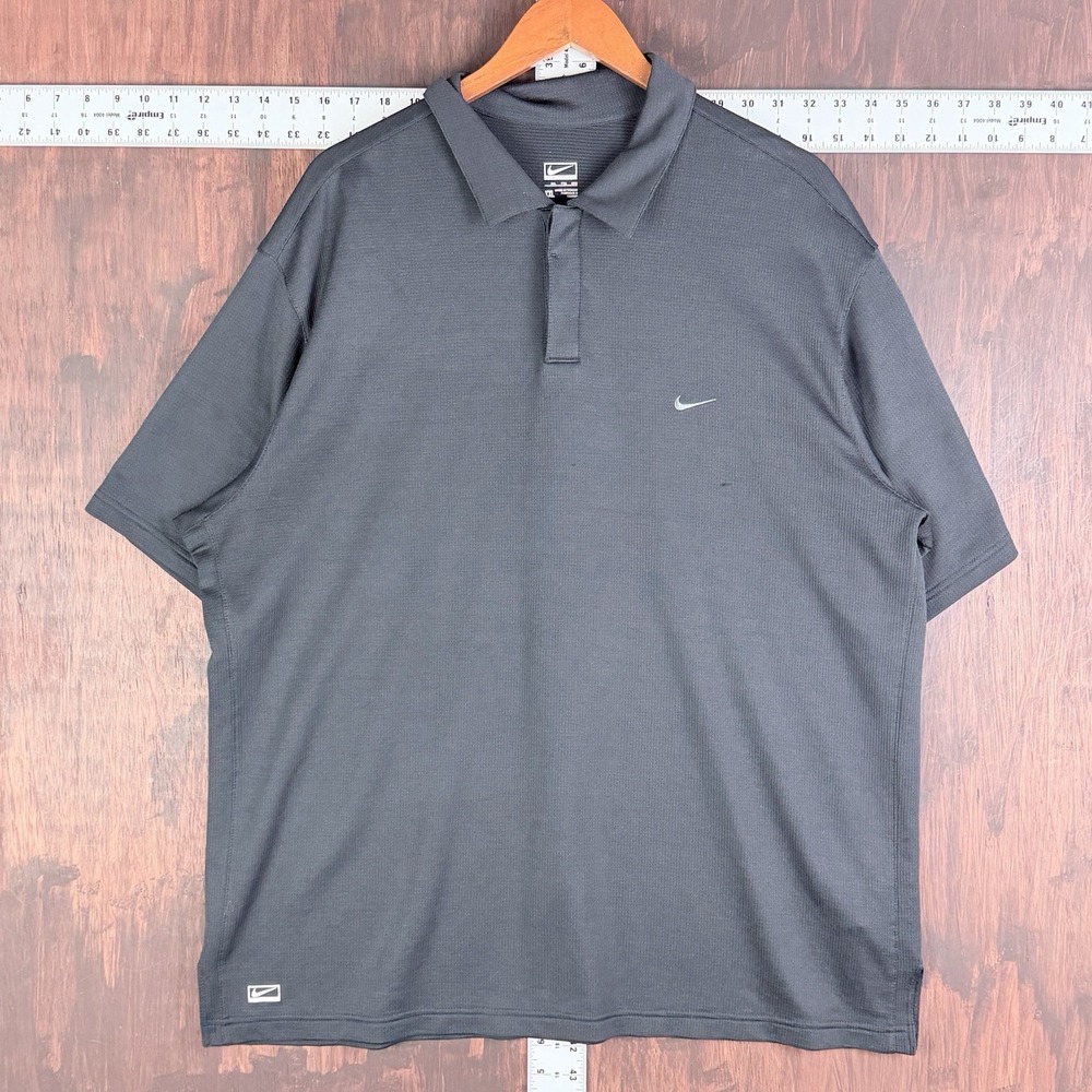 Nike Golf Performance Stretch Polo Shirt Waffle Knit Black Men's‎ 2XL XXL 2008